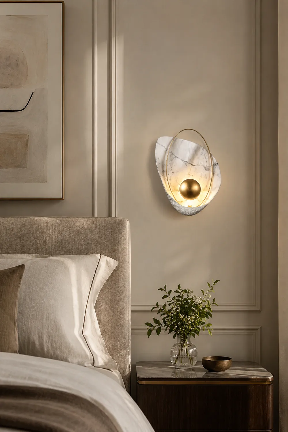 Artisan Shell Marble Wall Sconce - Lumpaz