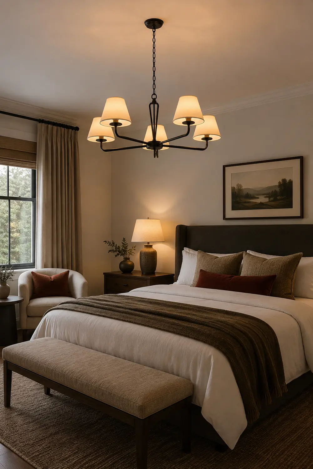 Iron Fabric Shade Chandelier - Lumpaz