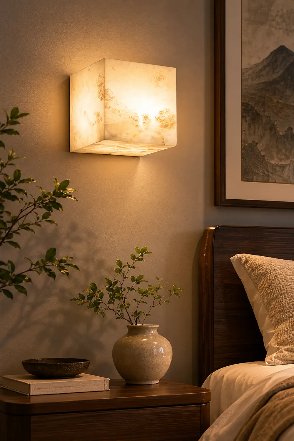 Alabaster Cube Wall Light - Lumpaz