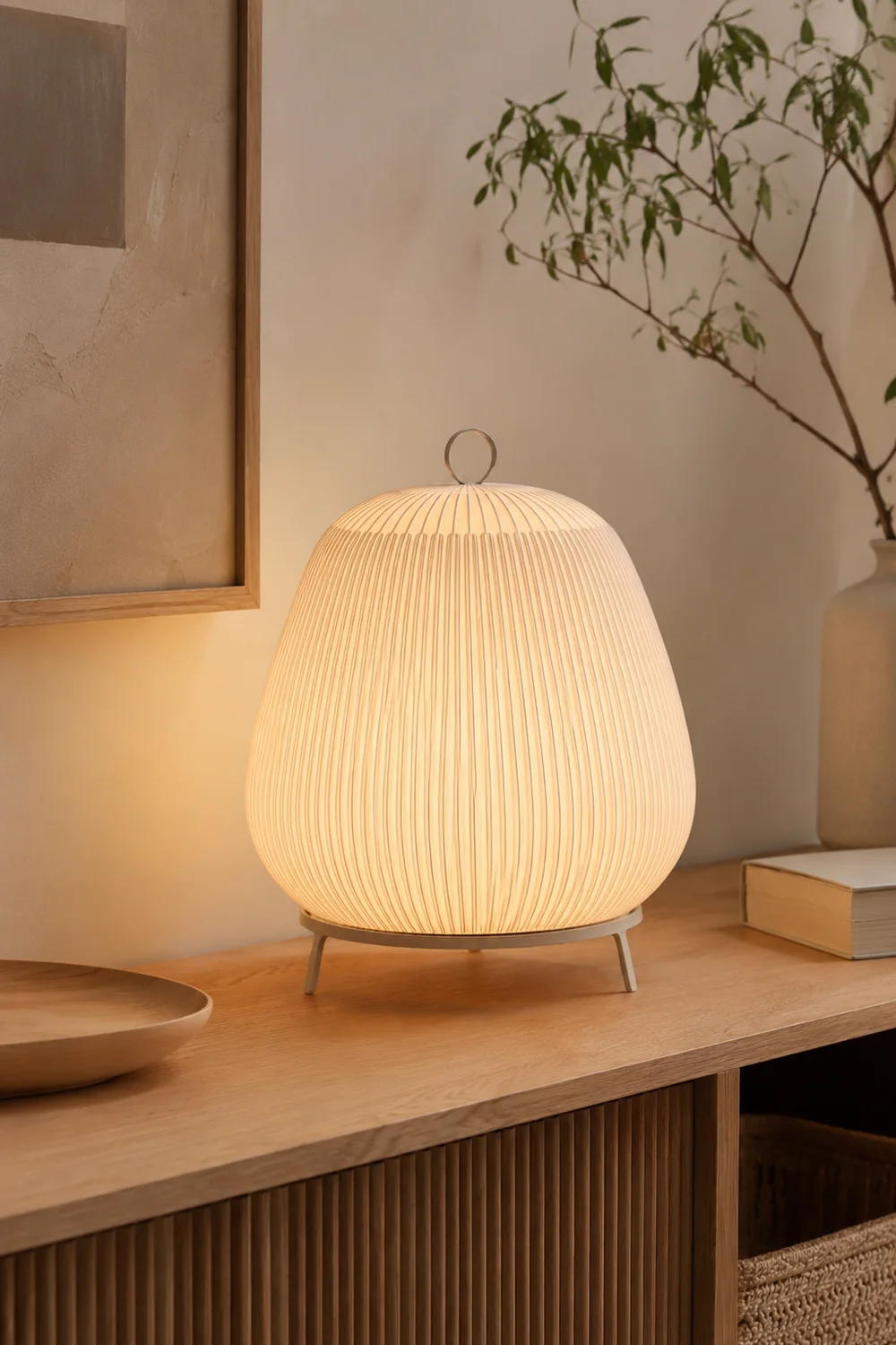 Textured Dome  Lantern Knit Table Lamp - Lumpaz