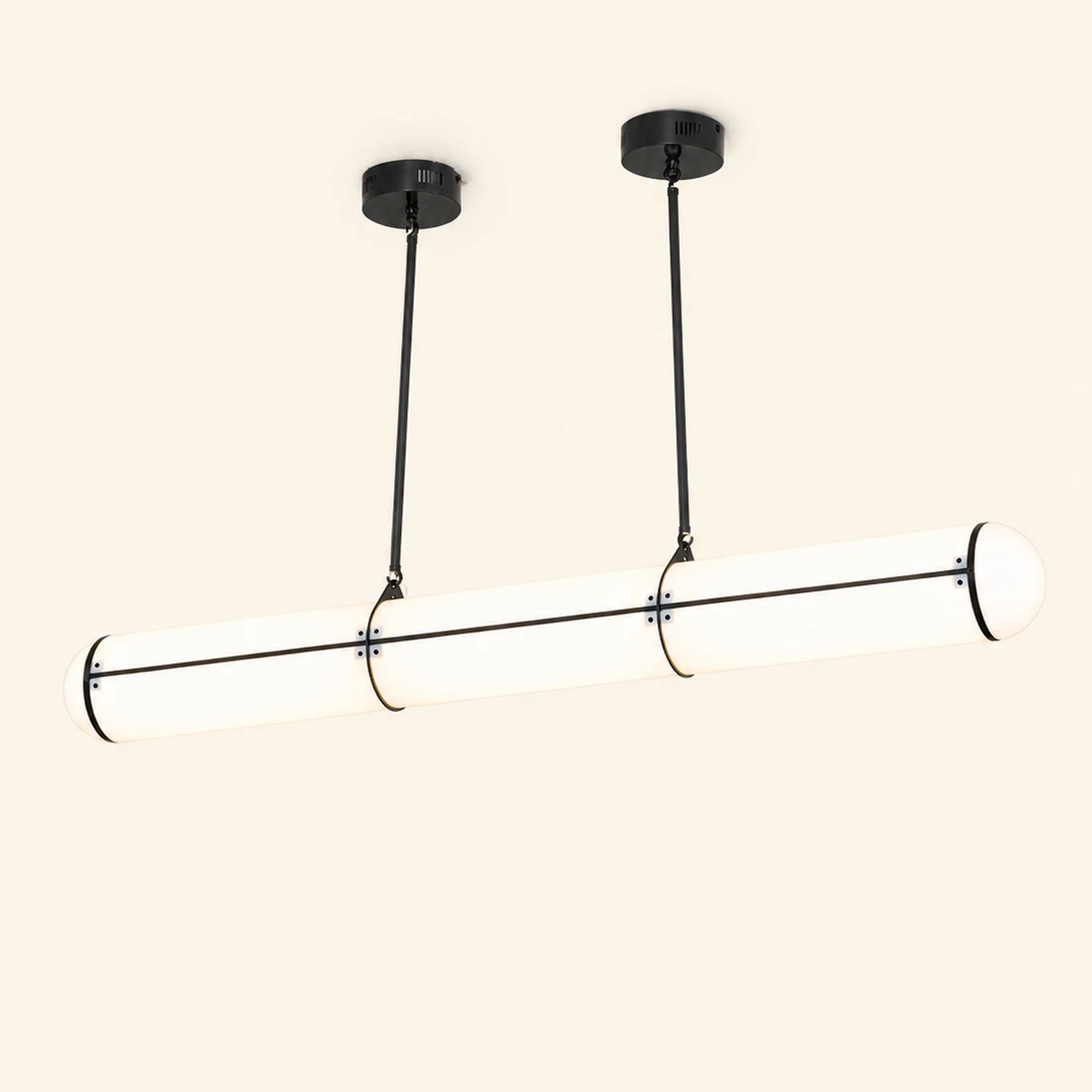Cylindrical Double Hanging Line Straight Chandelier Dining Room - Lumpaz