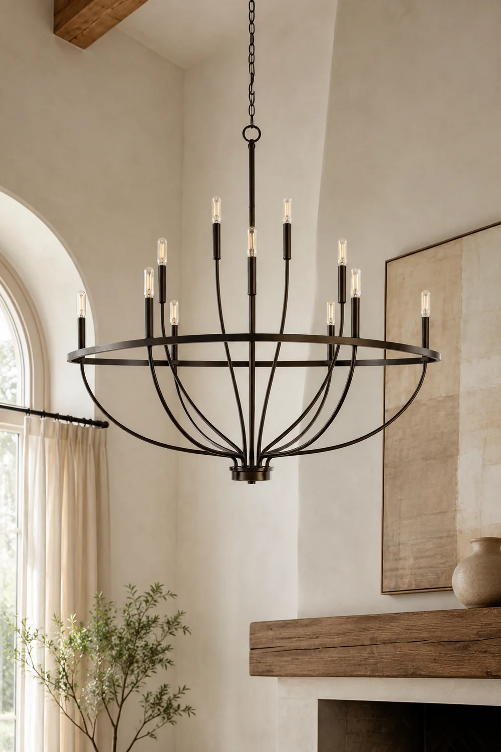 Modern Industrial 12-Light Cage Chandelier - Lumpaz