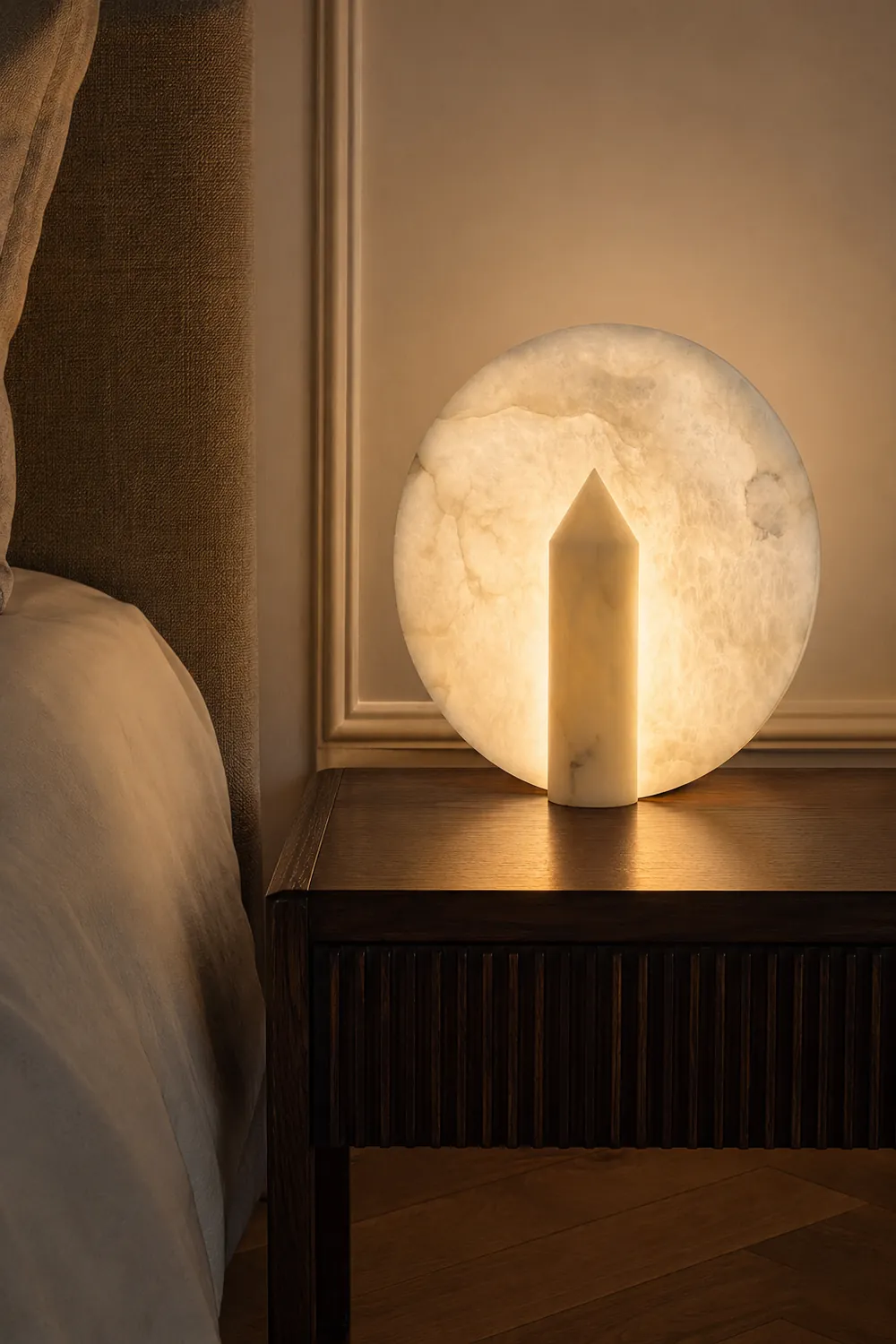 Geometric Alabaster Table Lamp - Lumpaz