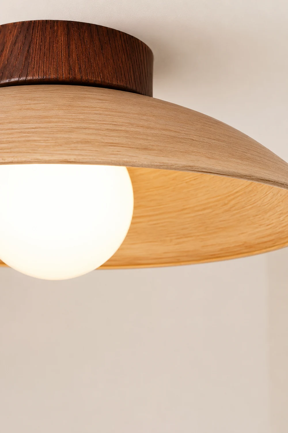 Vintage Wood Dome Ceiling Light - Lumpaz