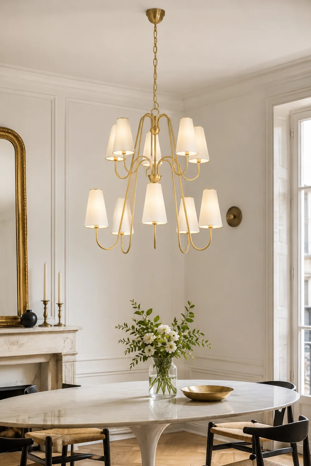 Gold Two-Tier Montreuil  Chandelier - Lumpaz
