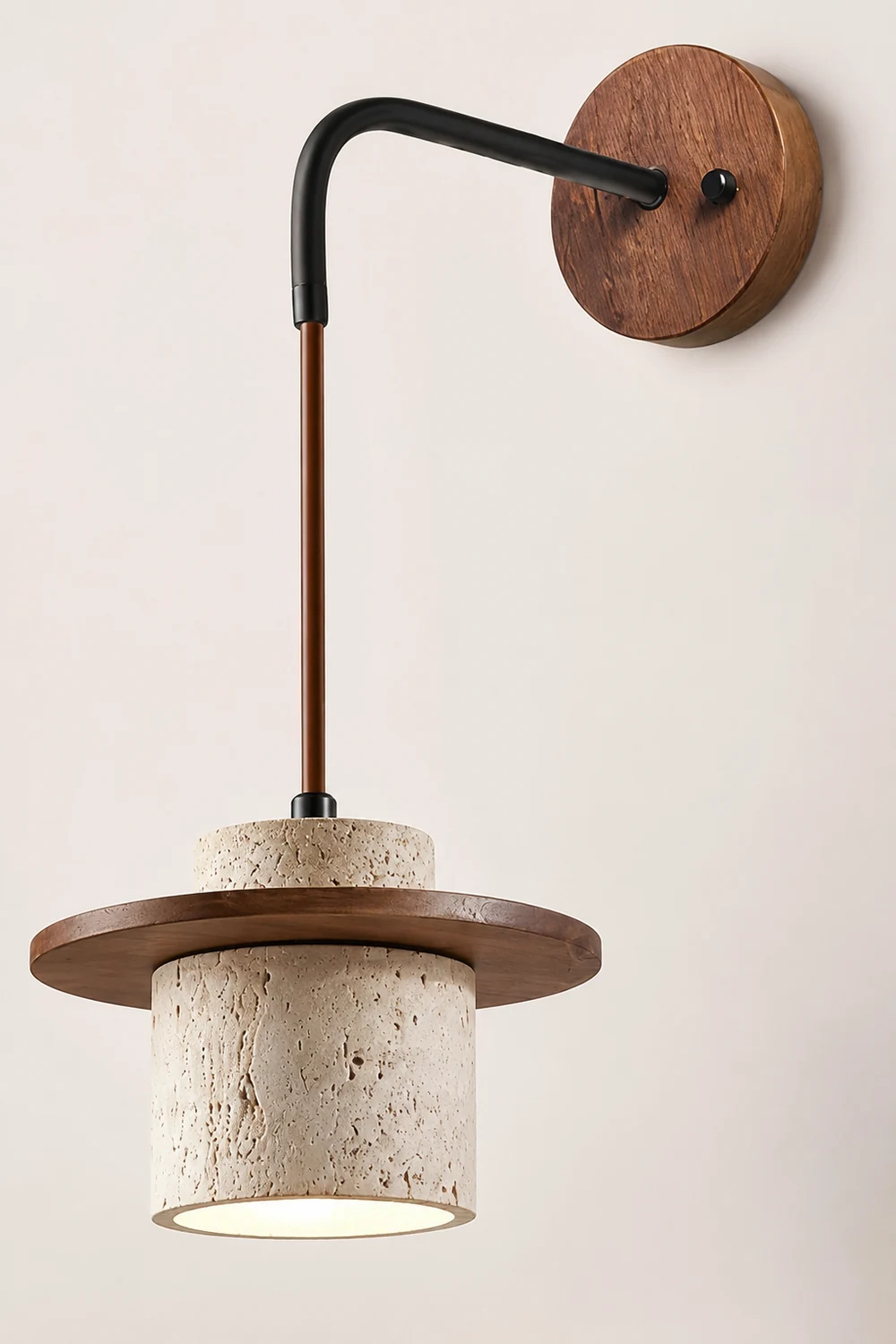 Rustic Textured Cata  Stone Wall Lamp - Lumpaz