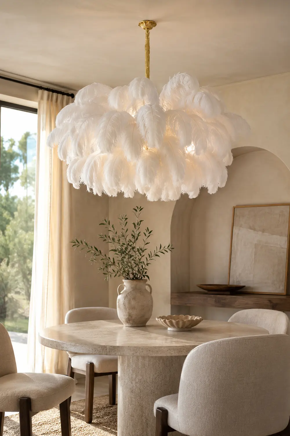 Colorful Ostrich Feather Chandelier - Lumpaz