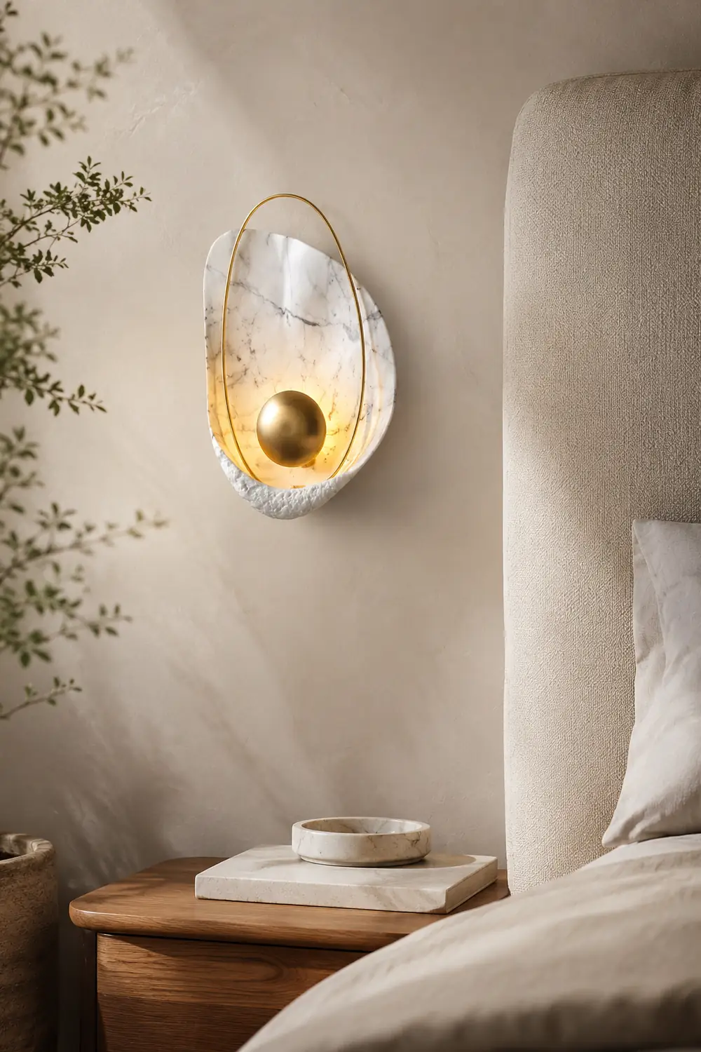 Artisan Shell Marble Wall Sconce - Lumpaz