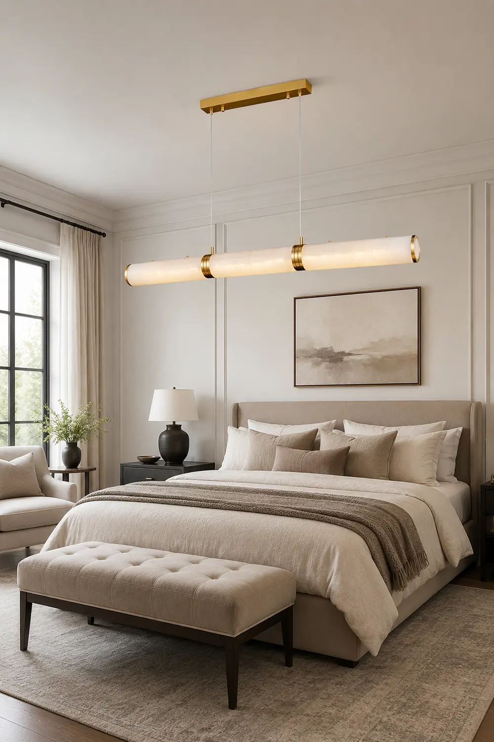 Alabaster Column Linear Chandelier - Lumpaz