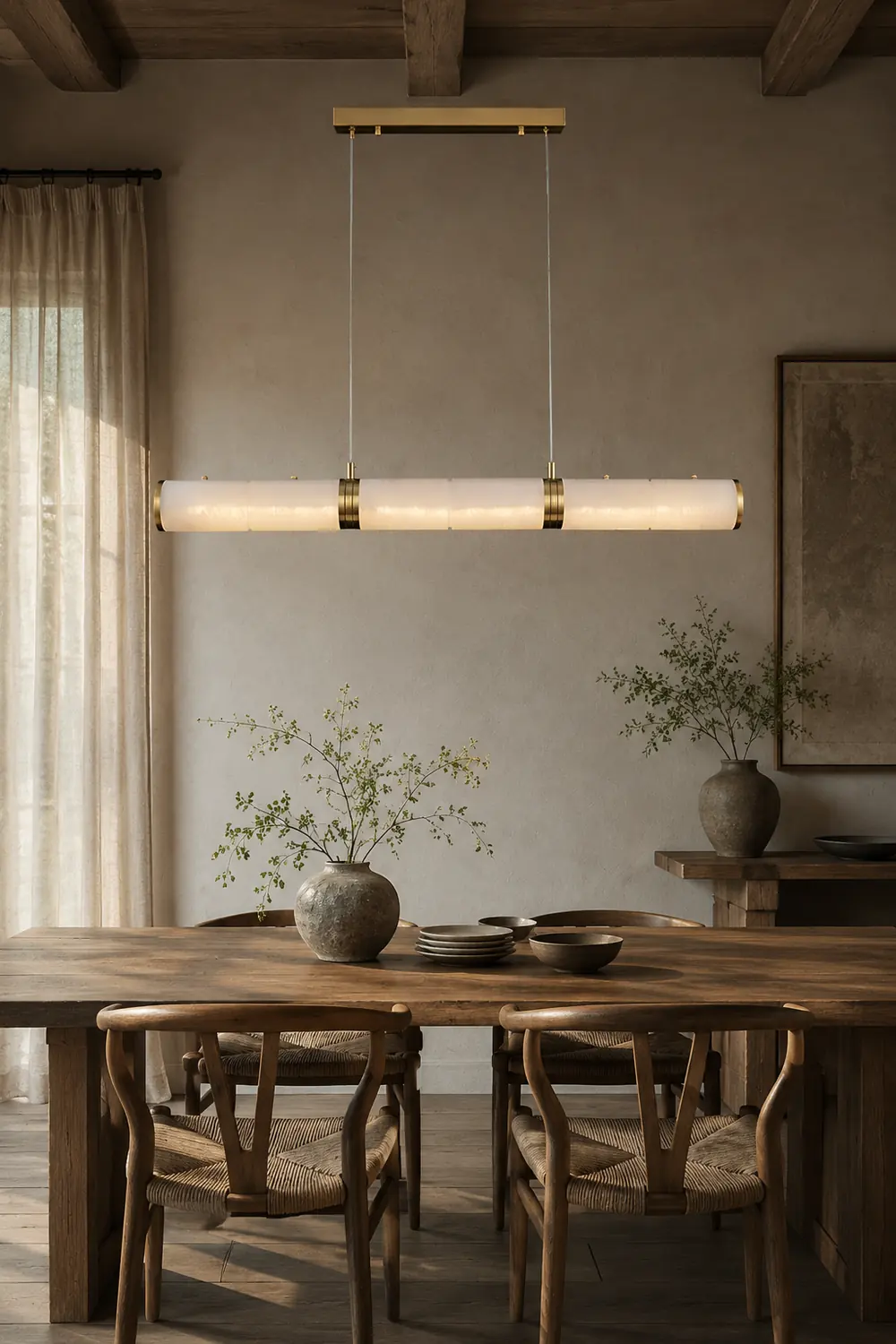 Alabaster Column Linear Chandelier - Lumpaz