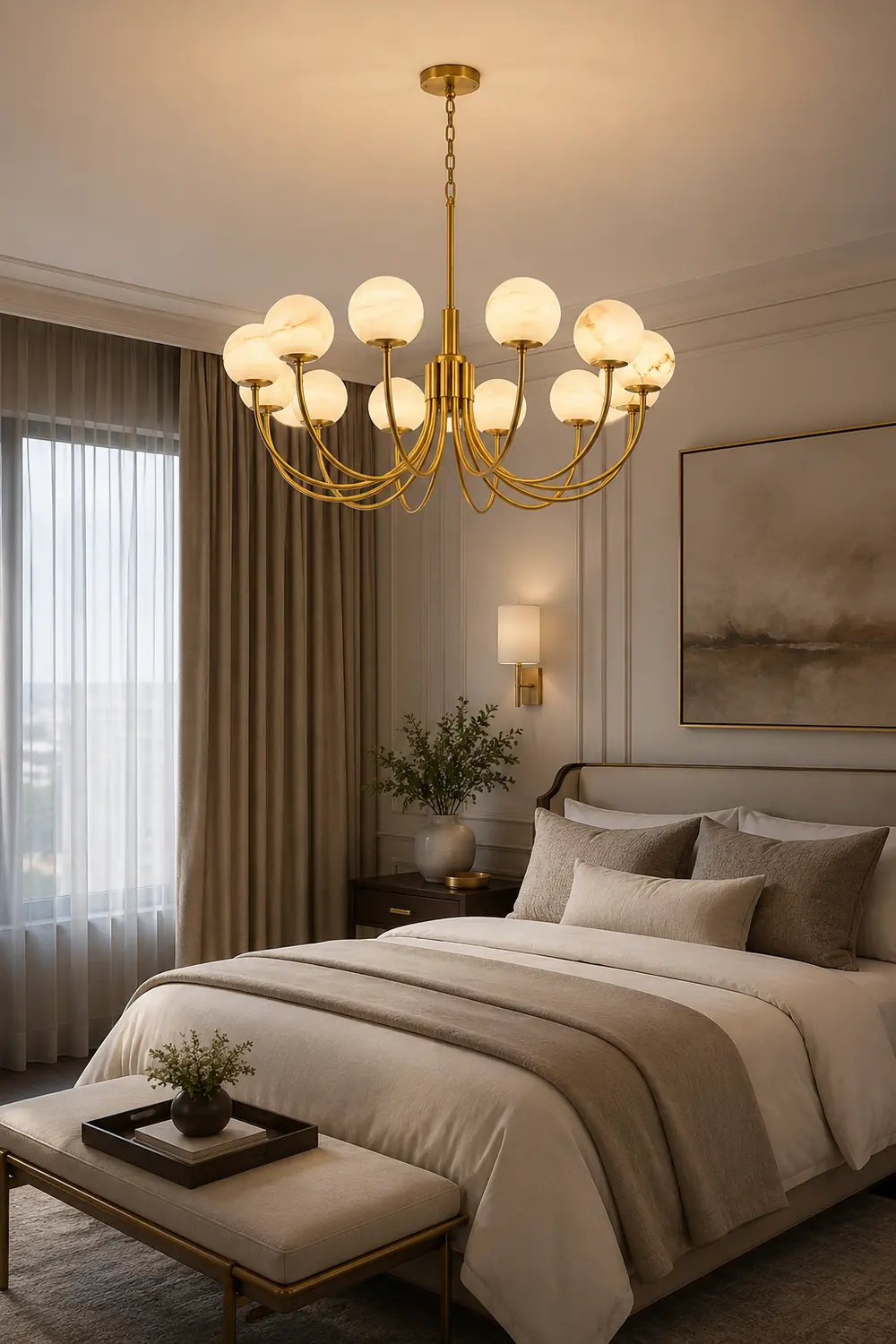 Aurelian Alabaster Globe Chandelier - Lumpaz