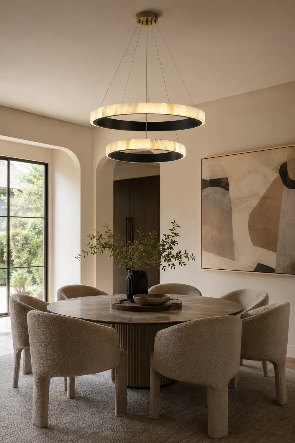 Avalon Halo Alabaster Chandelier - Lumpaz