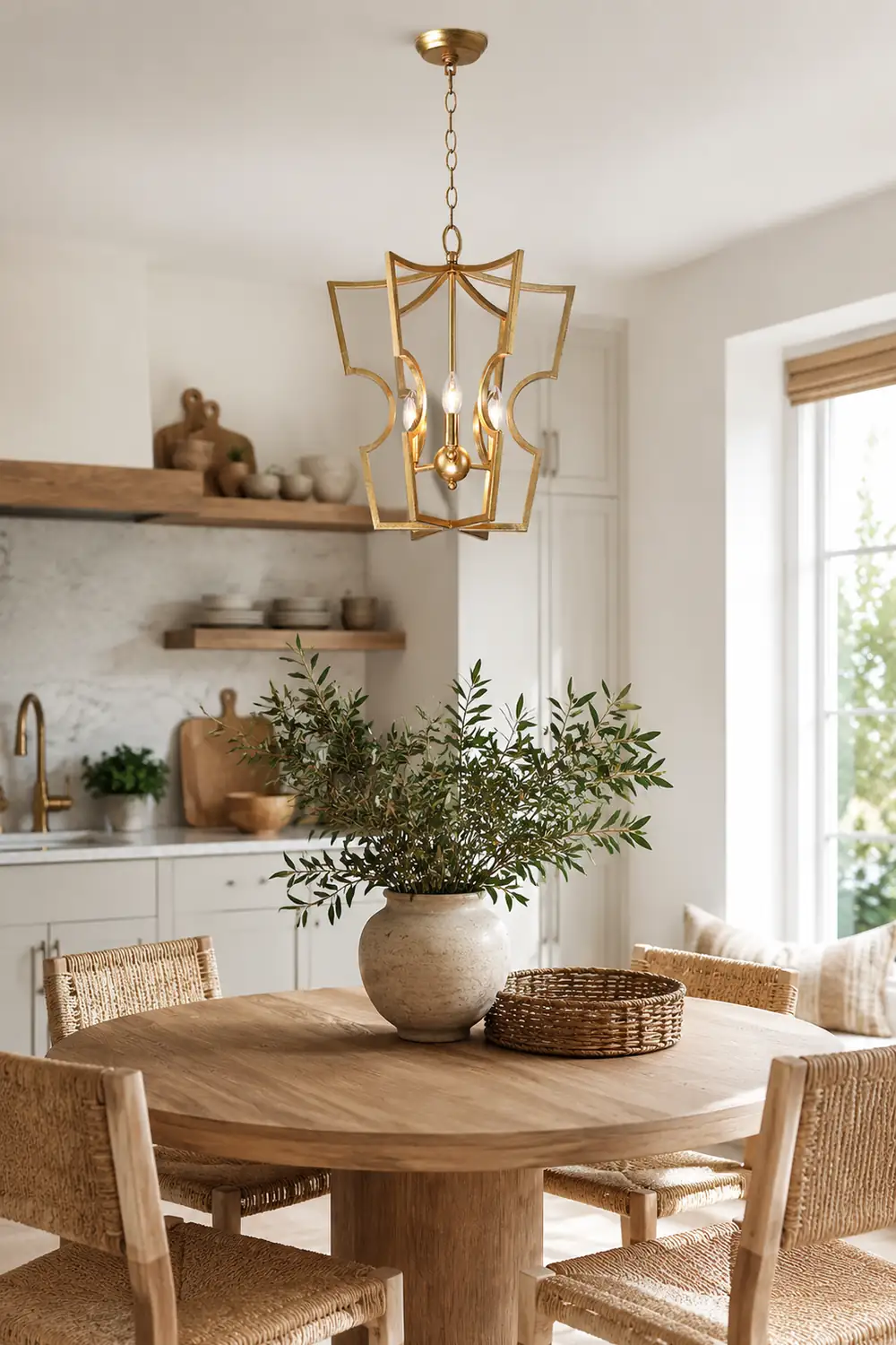 Rustic gold lantern chandelier - Lumpaz