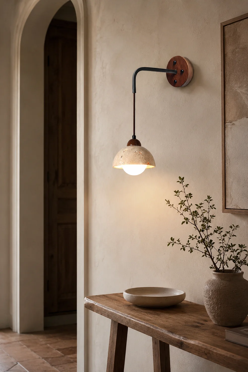 Wabi-sabi texture stone wall lamp - Lumpaz