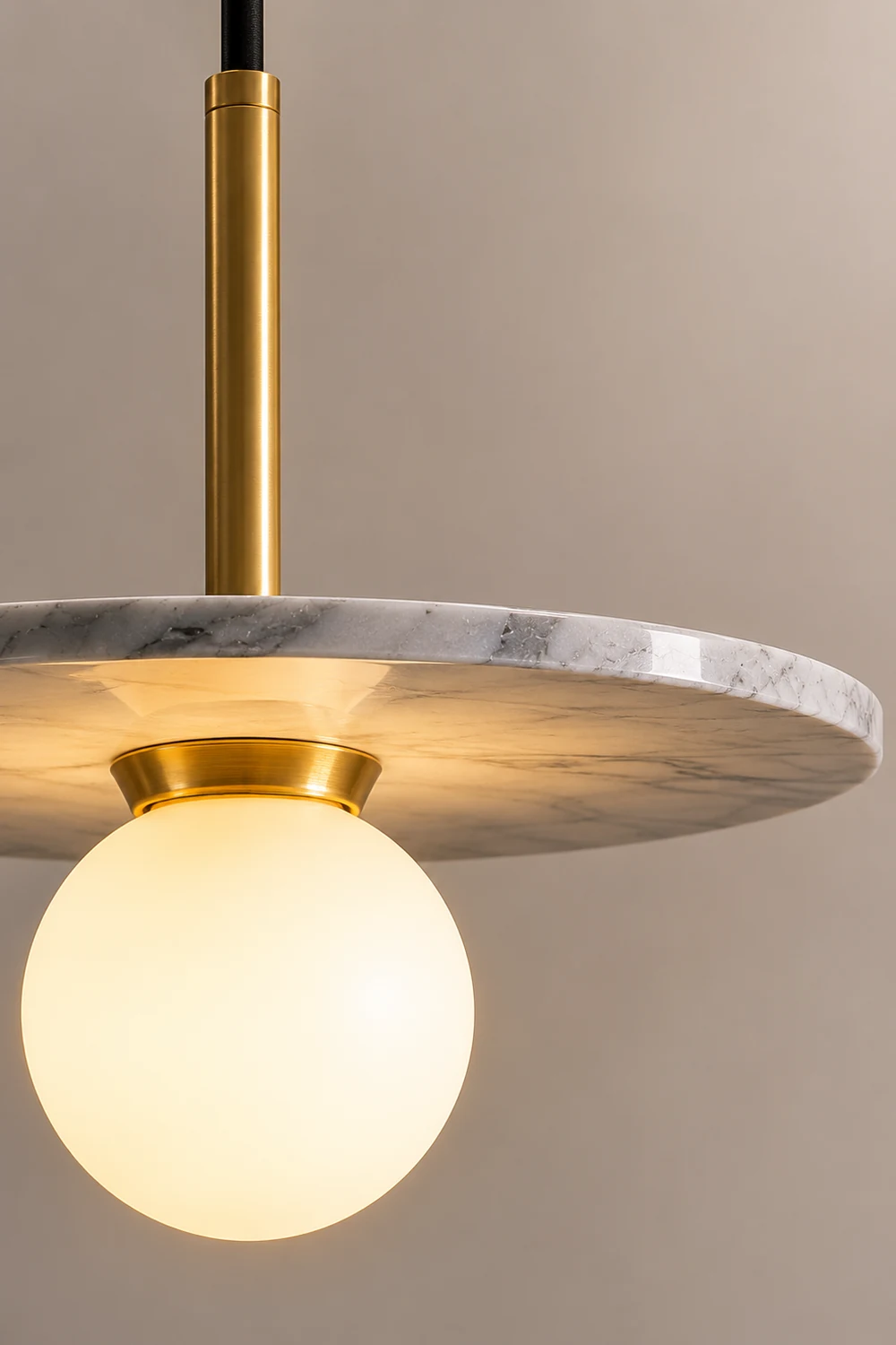 Copper marble round chandelier - Lumpaz