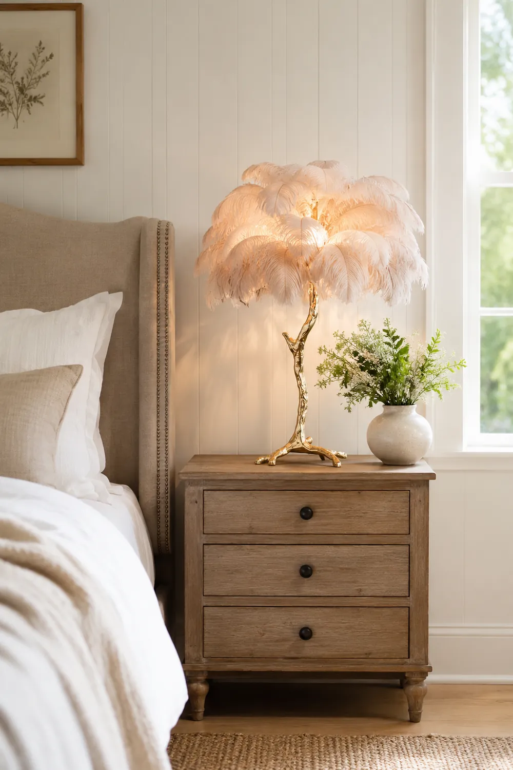 Colorful Ostrich Feather Table Lamp - Lumpaz