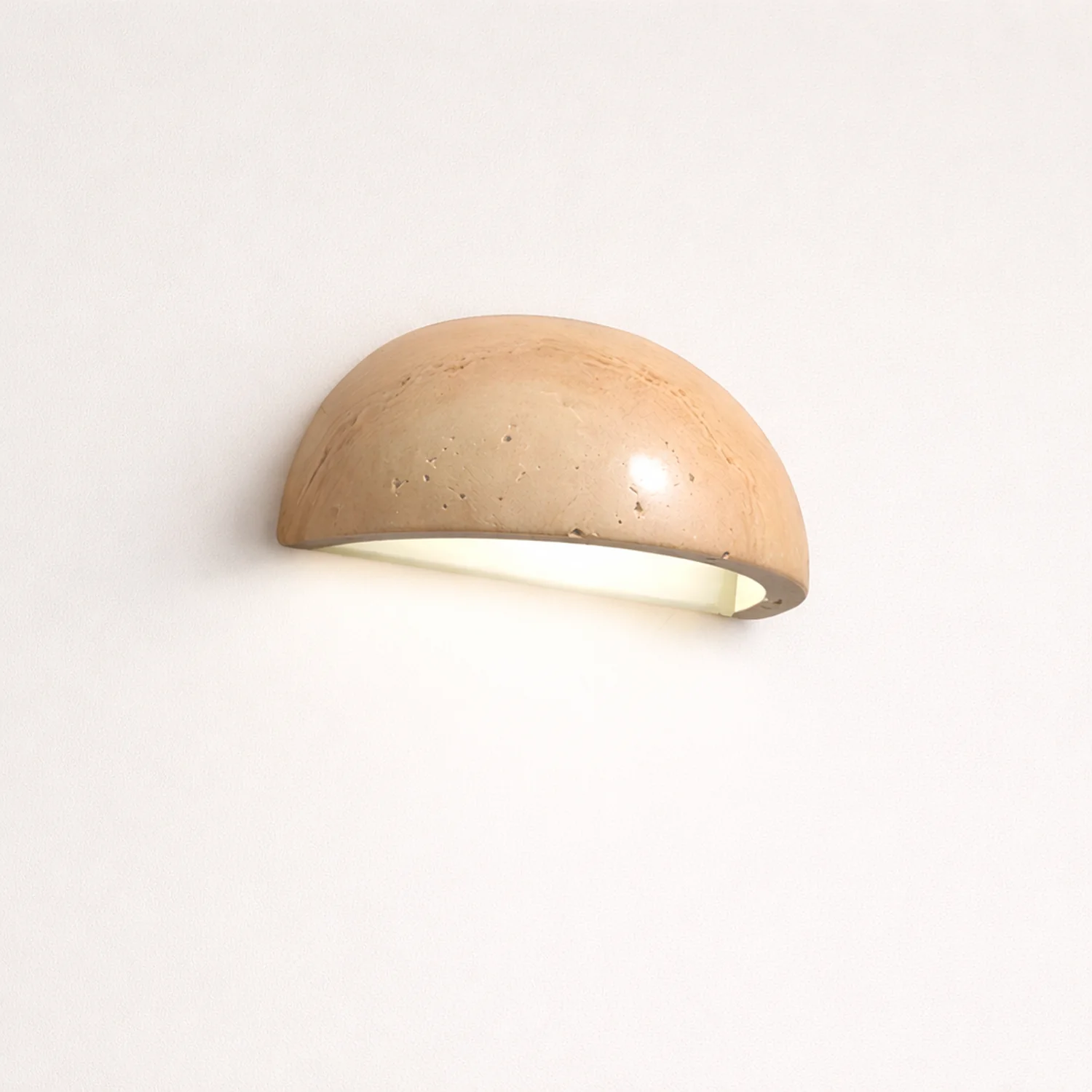 Mid-Century Semi-Circle Stone Wall Lamp - Lumpaz
