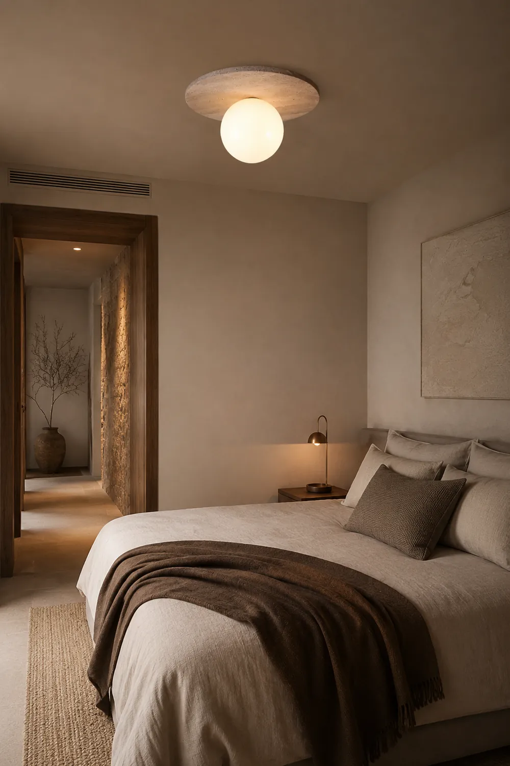 Minimalist Stone Disc Ceiling Light - Lumpaz