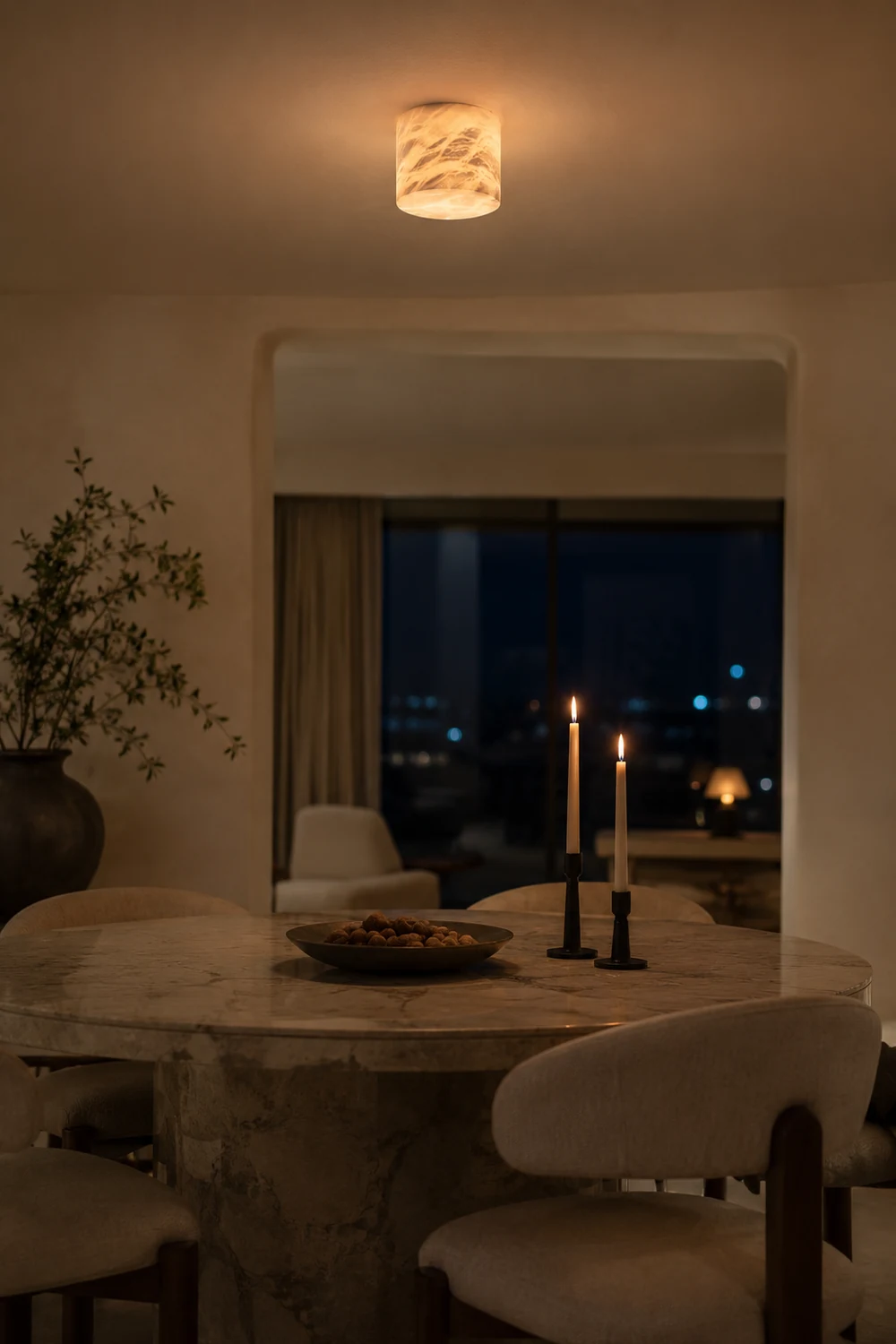 Small Alabaster Ceiling Light - Lumpaz