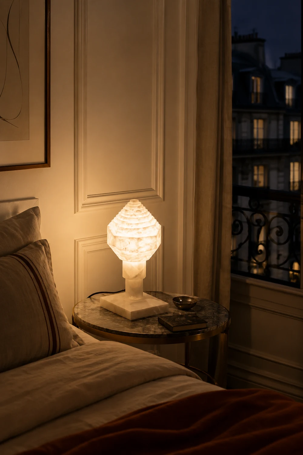 Alabaster Pyramid Table Light - Lumpaz