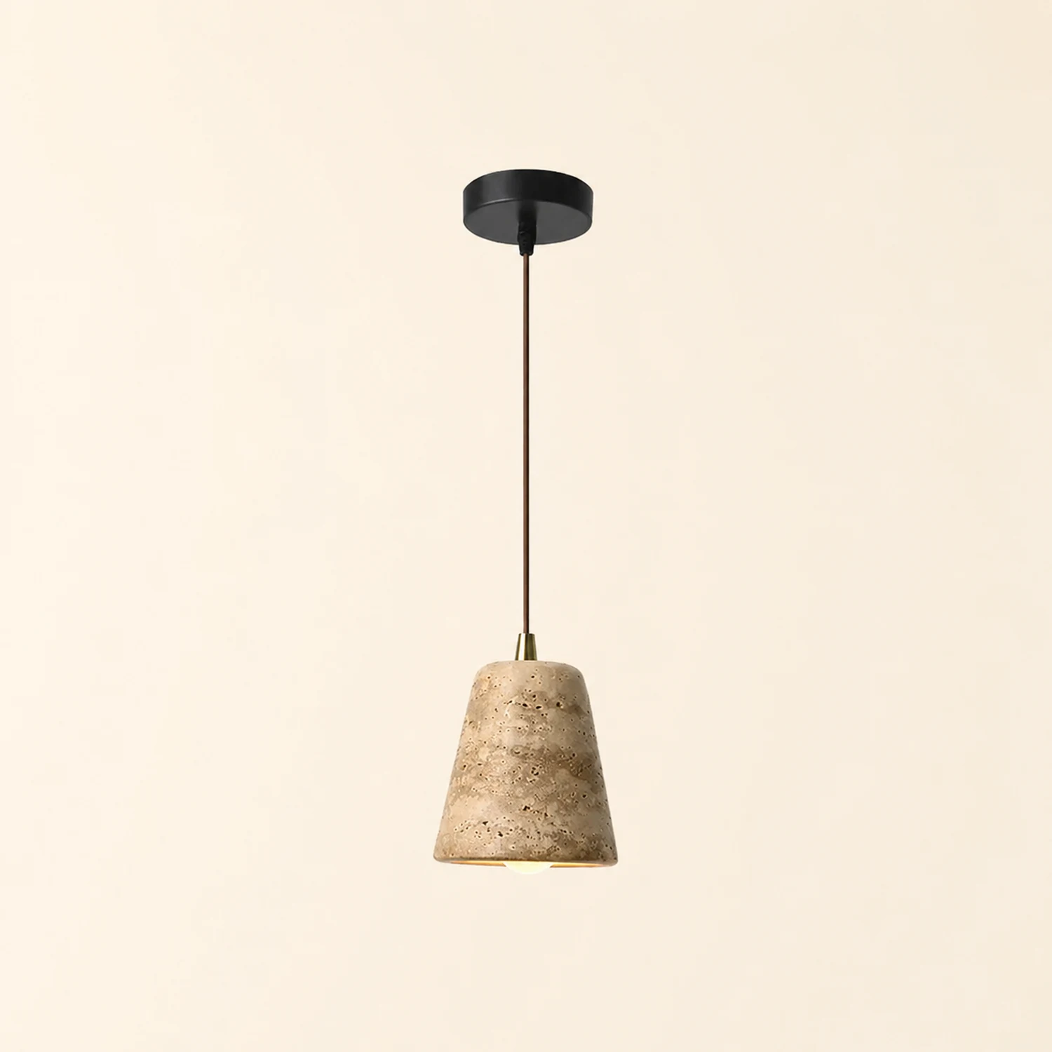 Yellow Travertine Cone Chandelier - Lumpaz