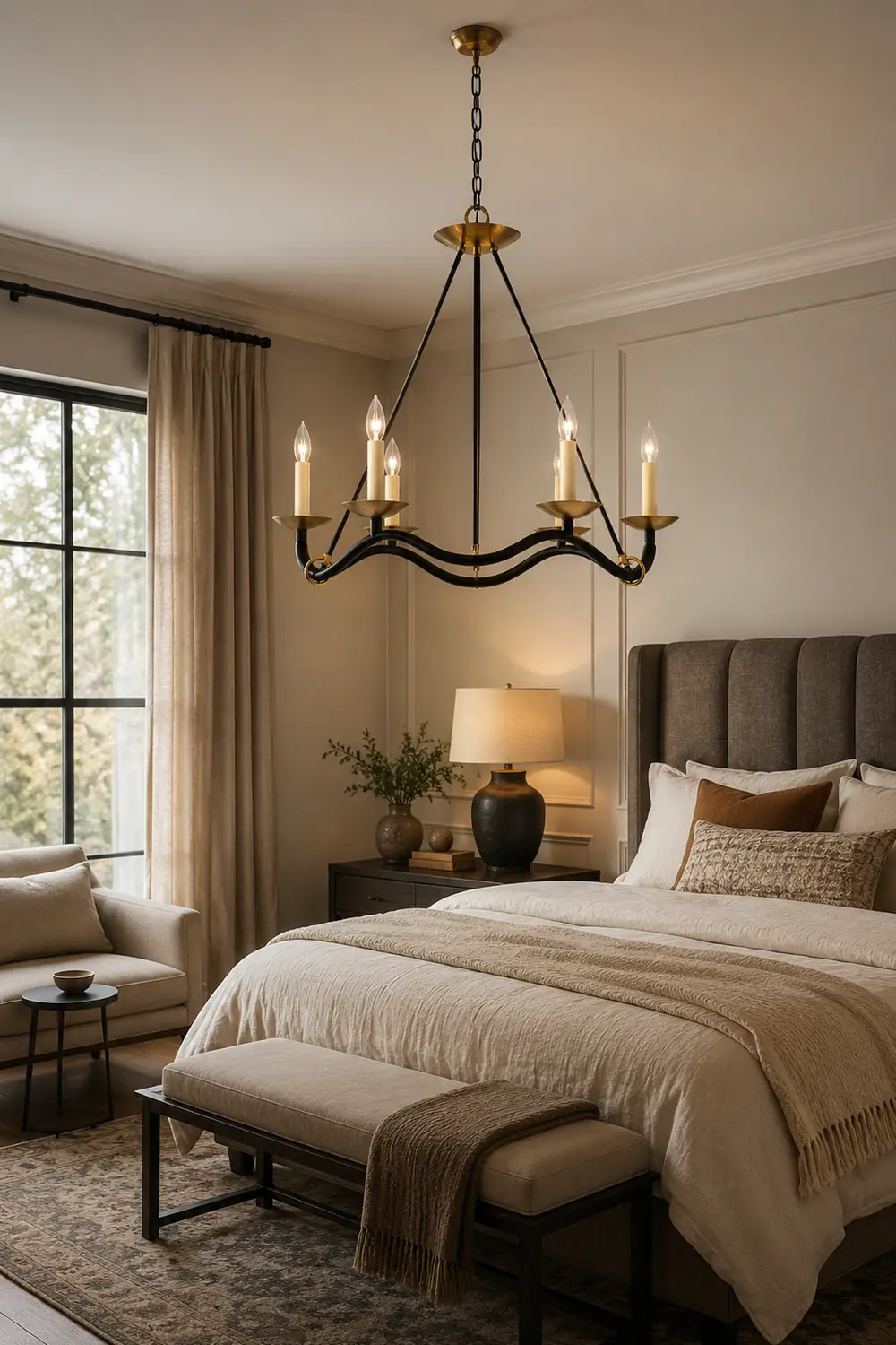 Wavy Arm Candle Chandelier - Lumpaz