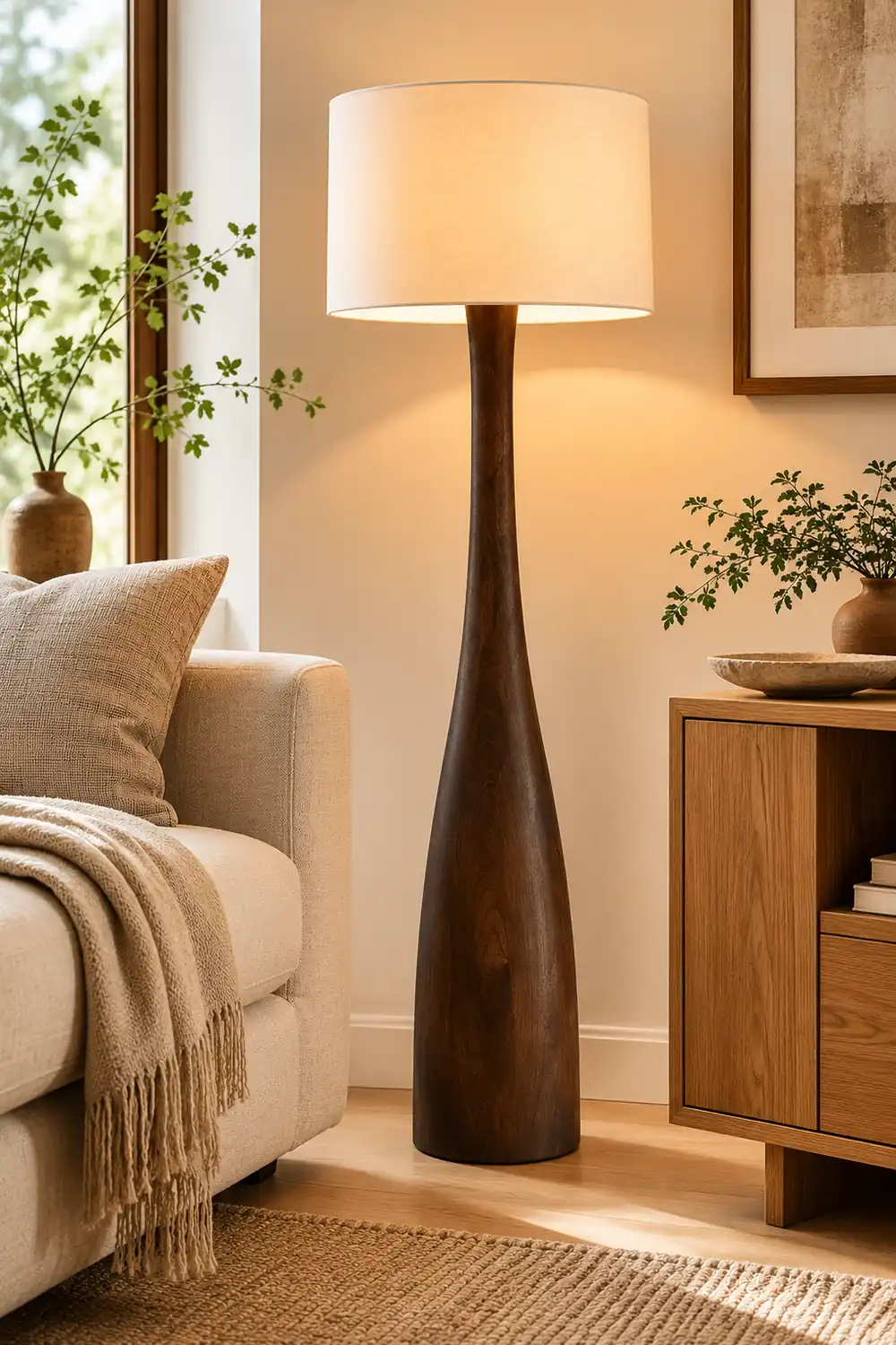 Truxton Solid Wood Floor Lamp - Lumpaz
