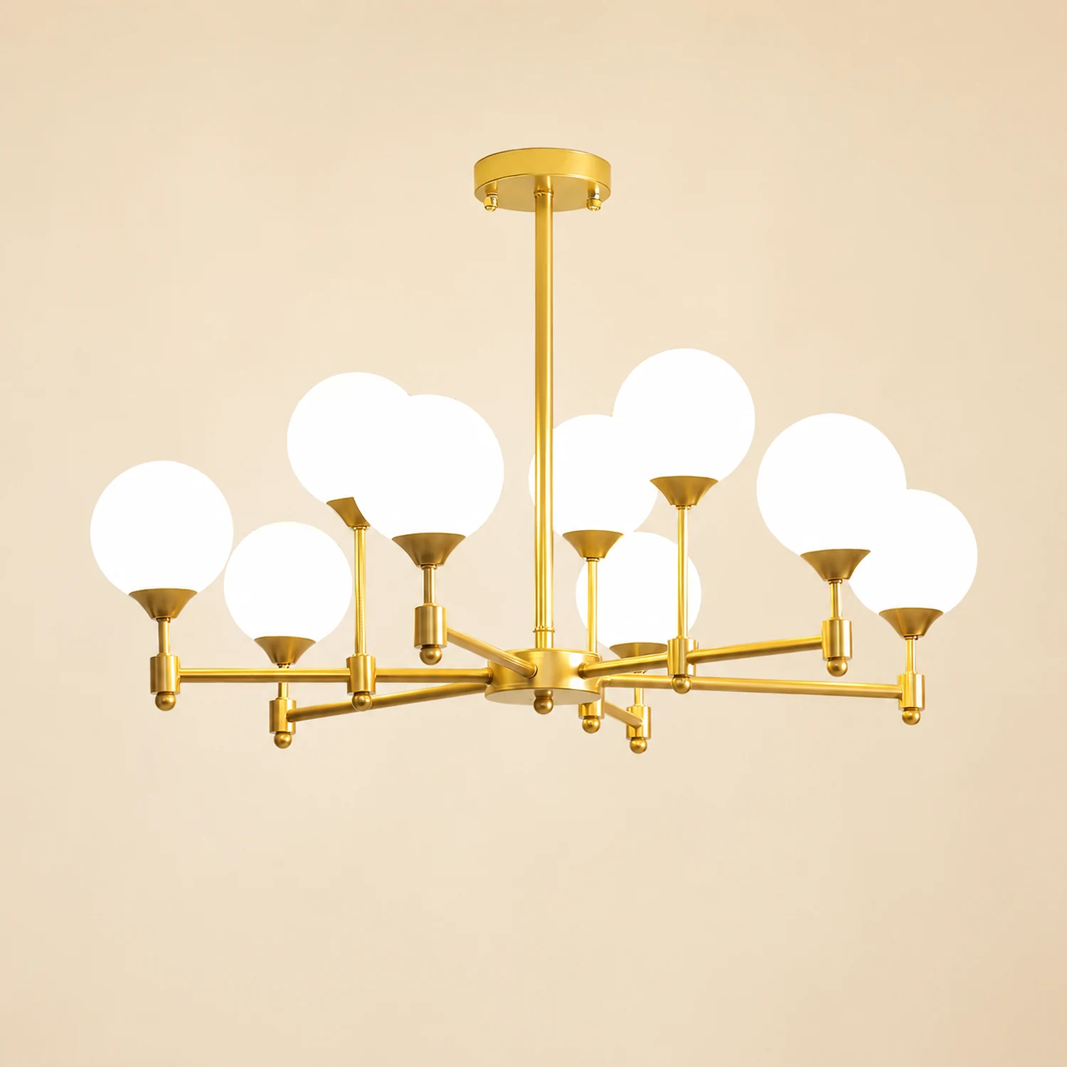 Brass Globe Mid-Century Modern Chandelier - Lumpaz