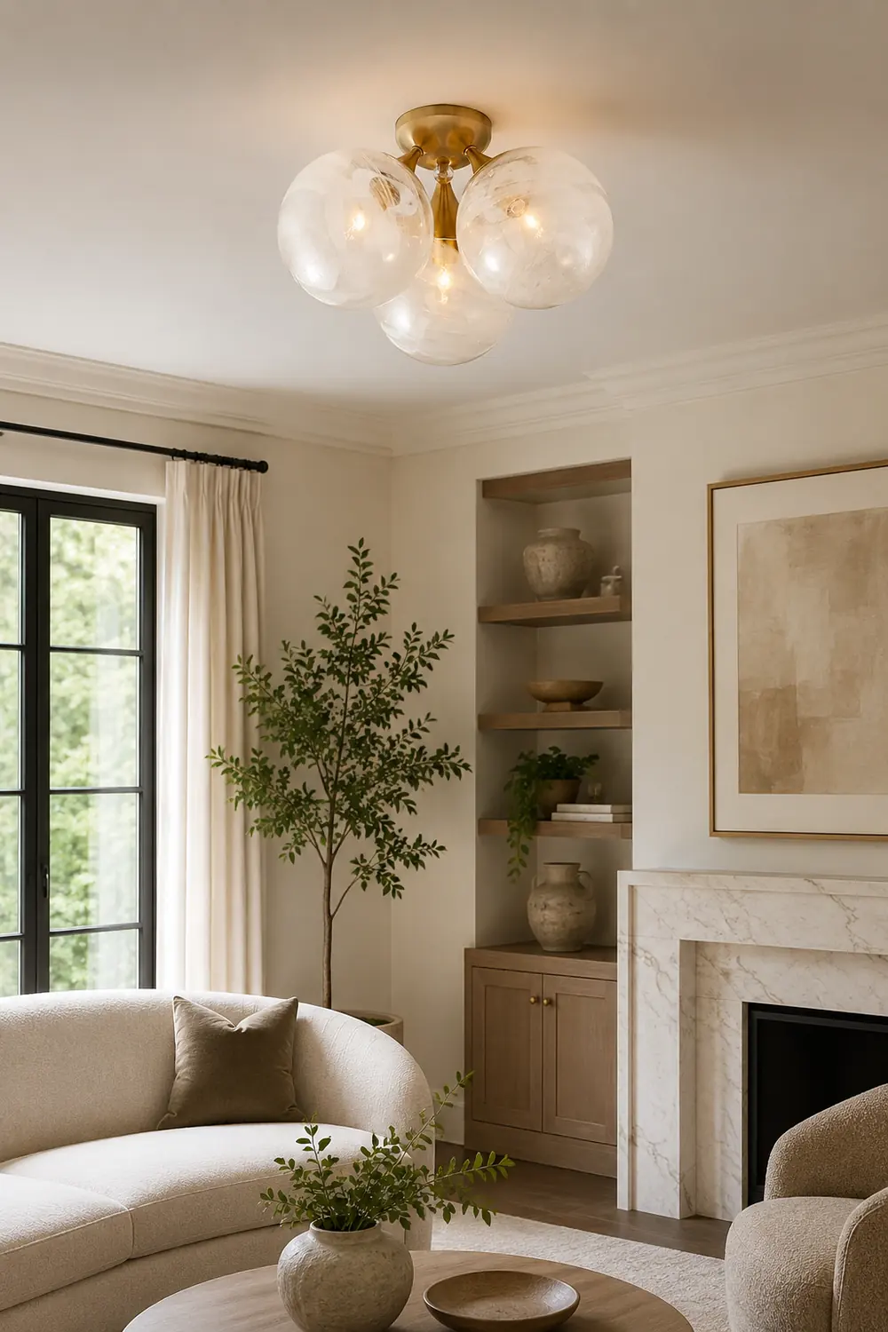 Cristol Large Triple Cloud Glass Ceiling light - Lumpaz