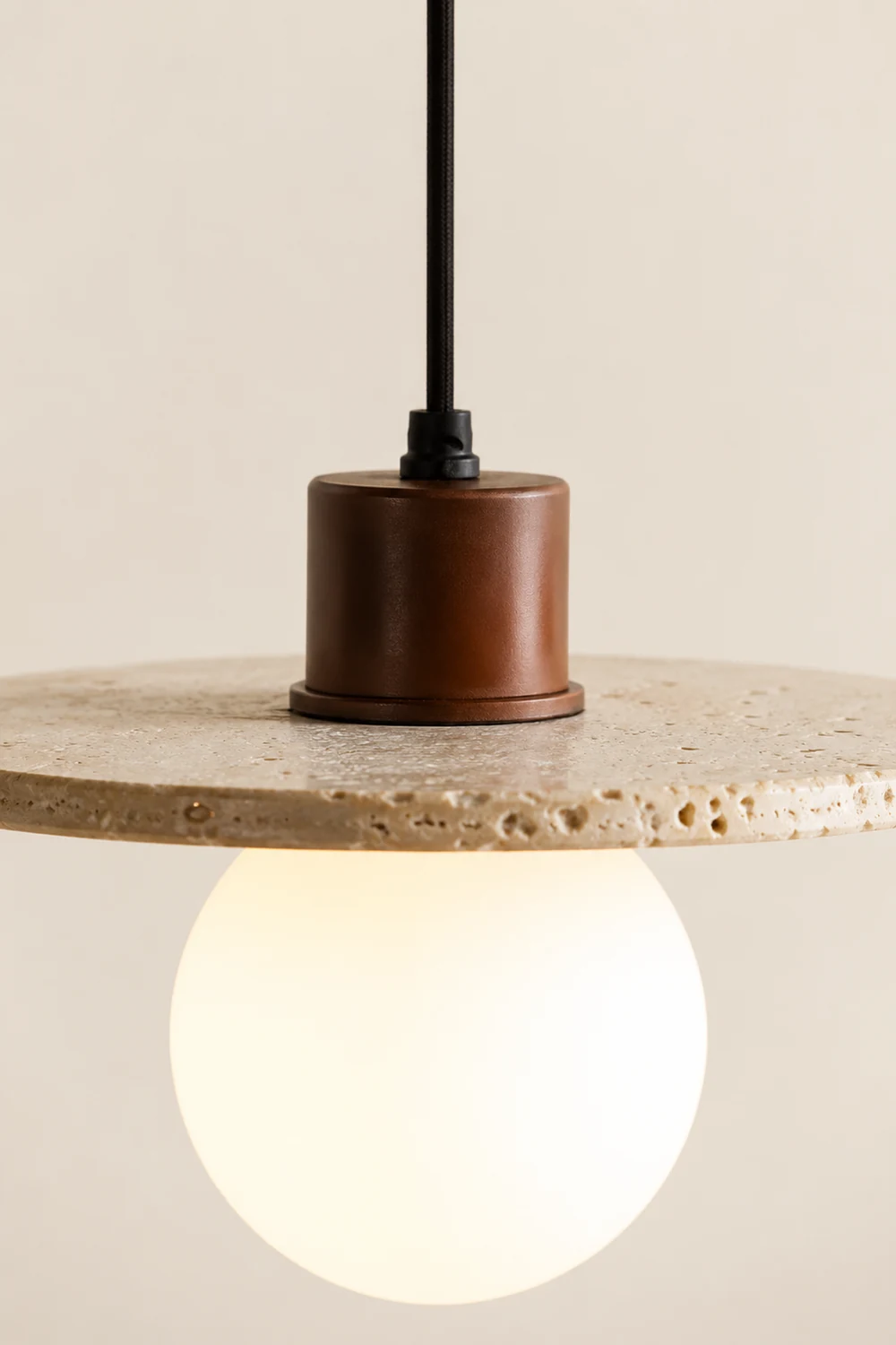 Zen Travertine Disc Pendant Light - Lumpaz