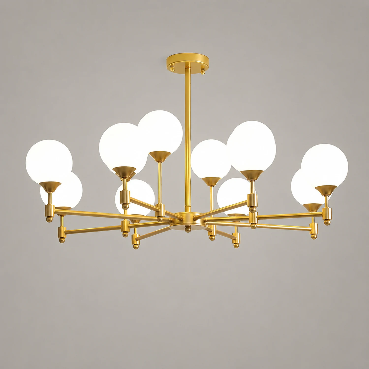 Brass Globe Mid-Century Modern Chandelier - Lumpaz
