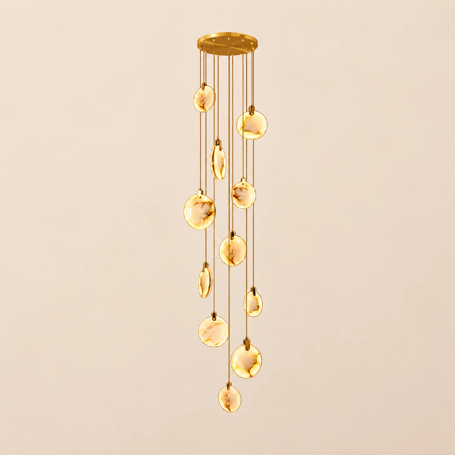 Tiered Alabaster Staircase Chandelier - Lumpaz