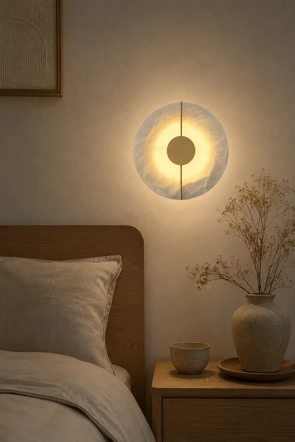 Zen Harmony Round Marble Wall Light - Lumpaz