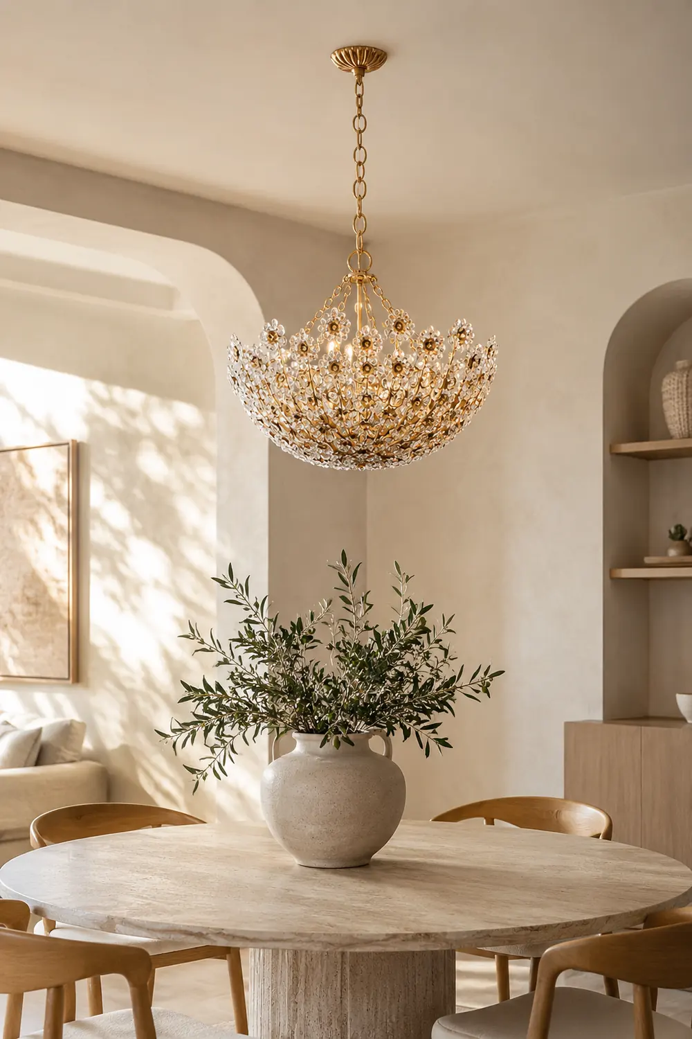 Claret Crystal Flower Basket Chandelier - Lumpaz