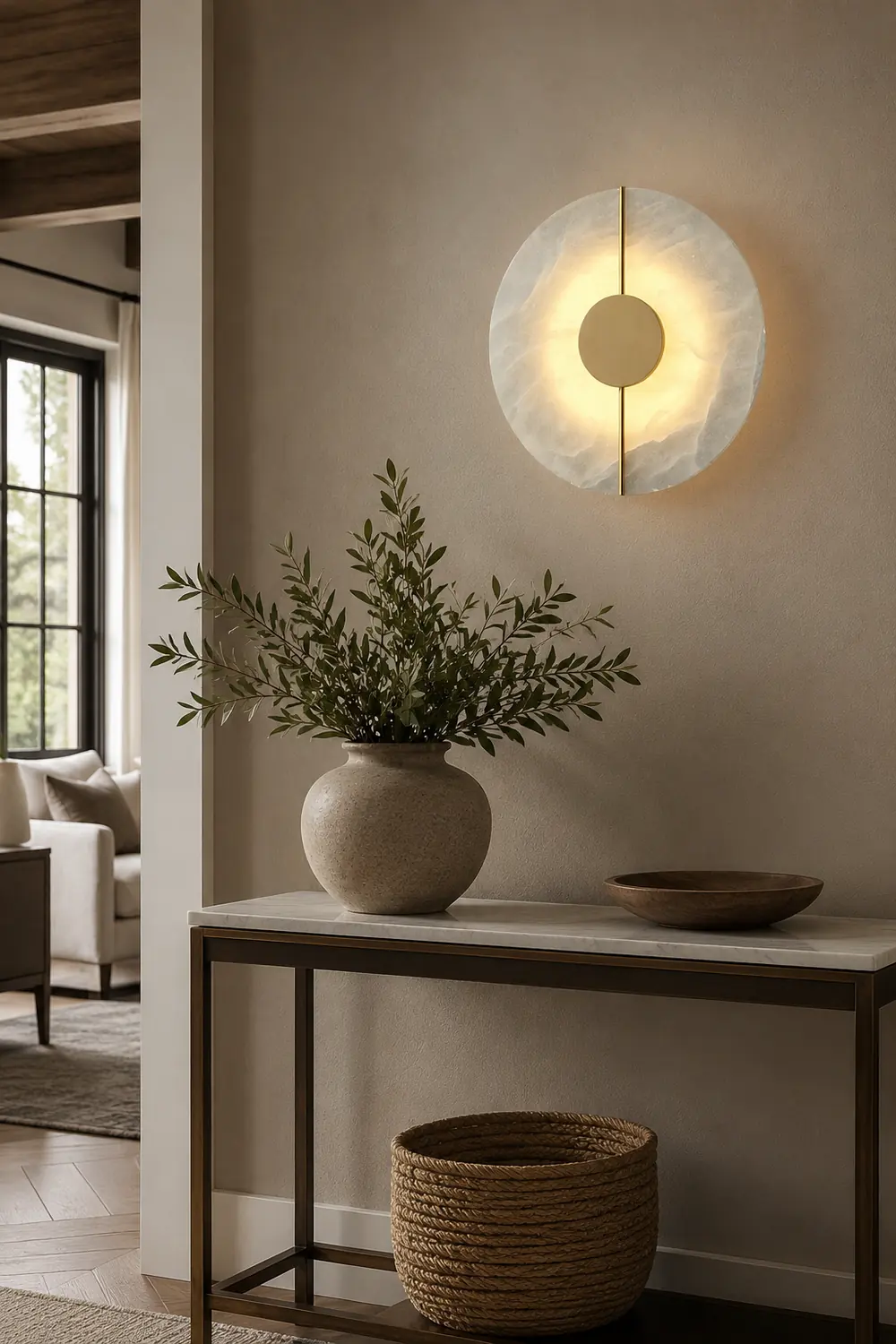 Zen Harmony Round Marble Wall Light - Lumpaz