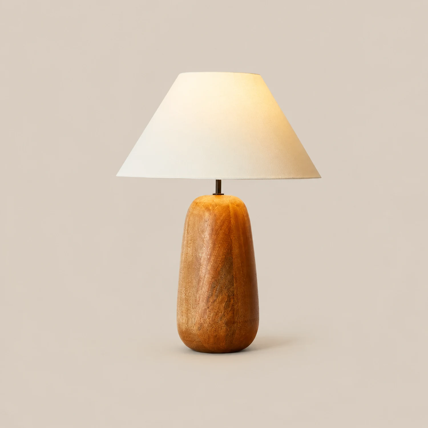 Grooved Country Wood Table Lamp - Lumpaz