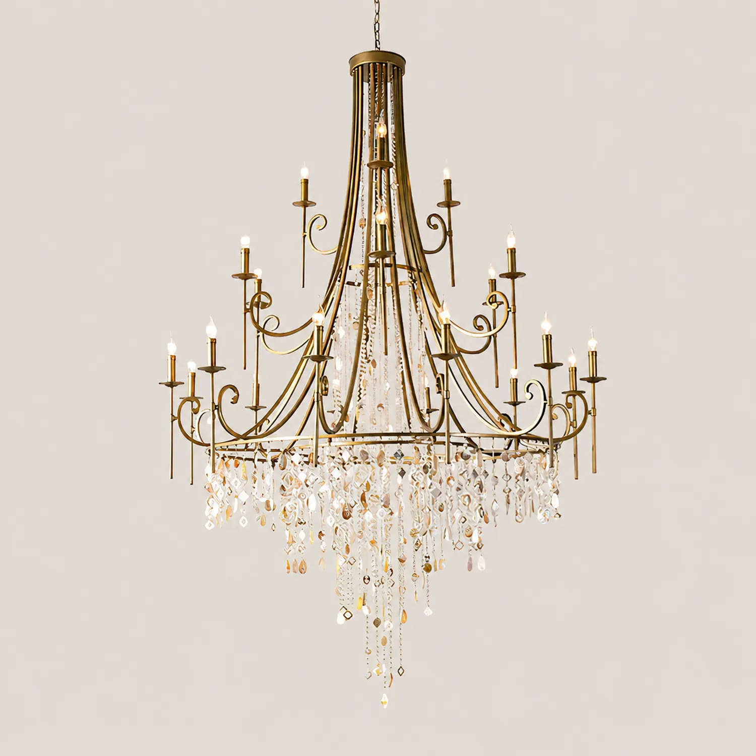 Tatum Lux American Shell Crystal Chandelier - Lumpaz