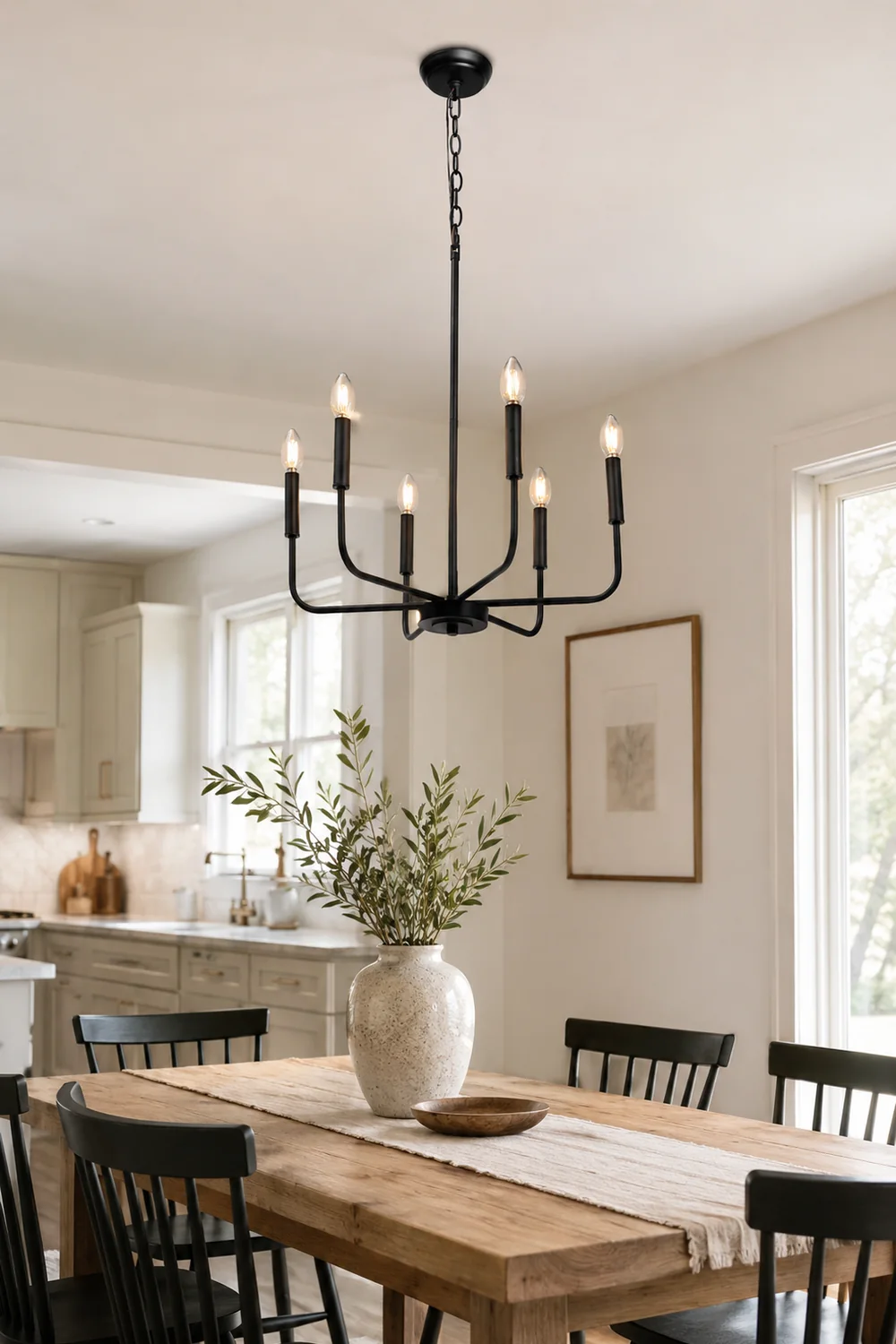 Modern Black Candlestick Chandelier - Lumpaz