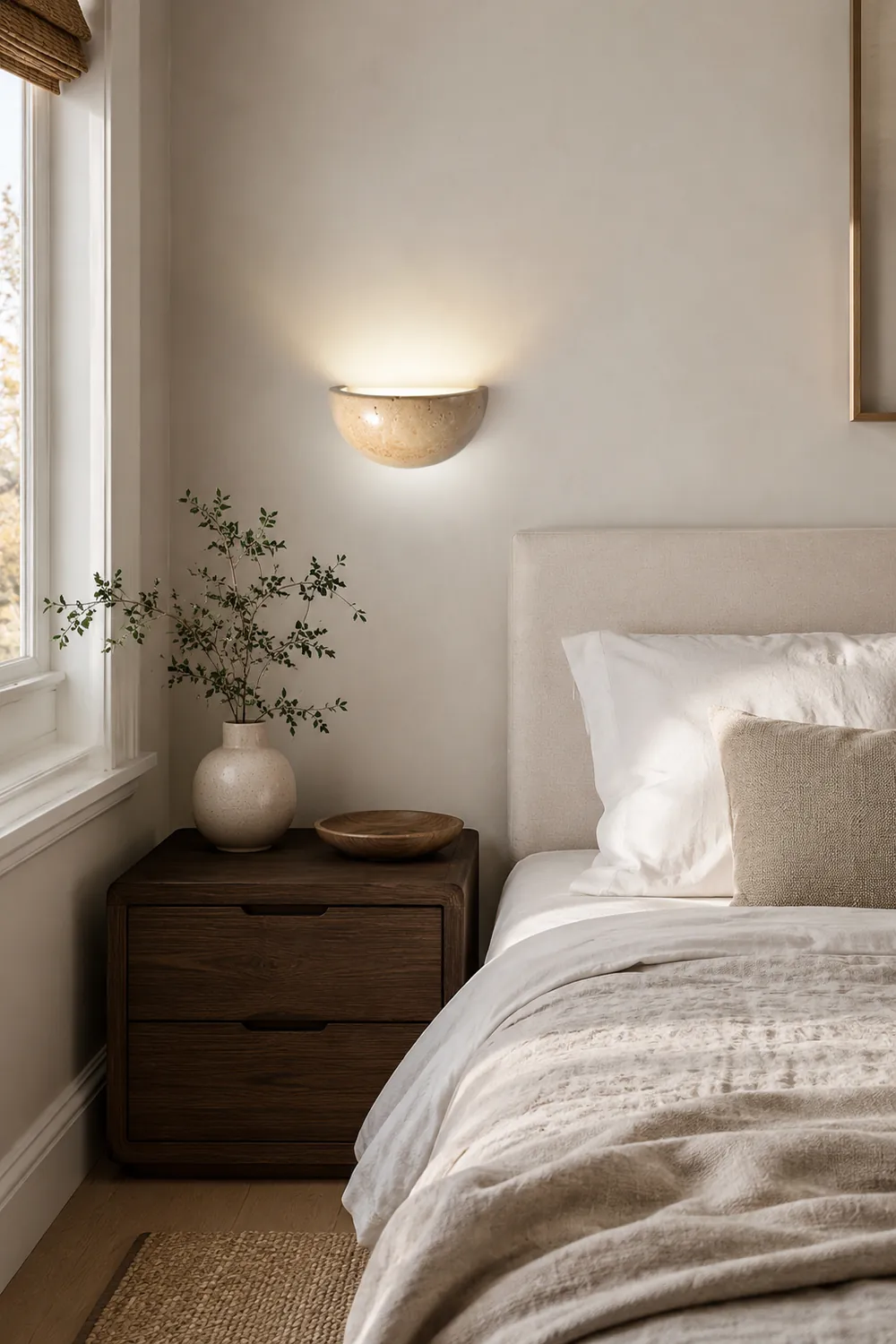 Mid-Century Semi-Circle Stone Wall Lamp - Lumpaz
