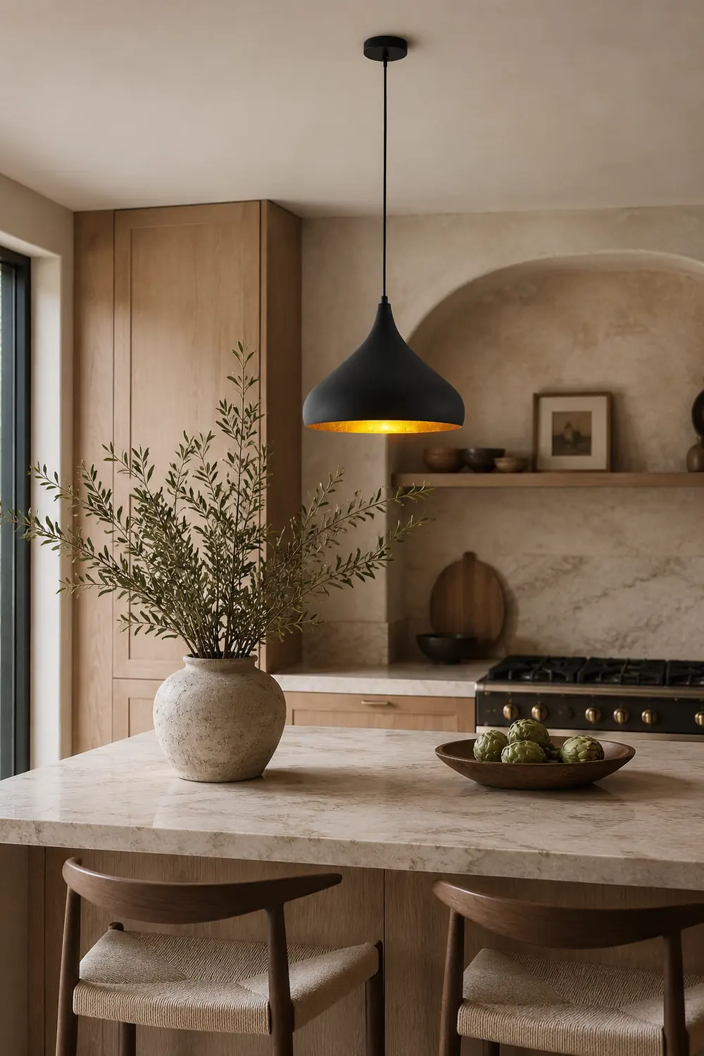 Modern Black and Gold Teardrop Pendant Lamp - Lumpaz