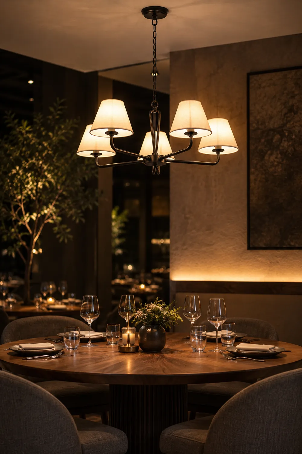 Iron Fabric Shade Chandelier - Lumpaz