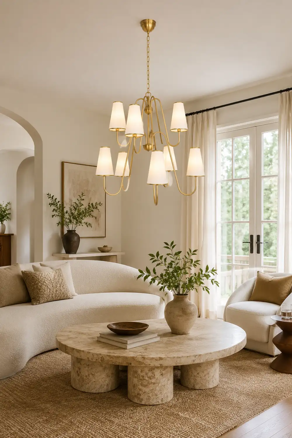 Gold Two-Tier Montreuil  Chandelier - Lumpaz