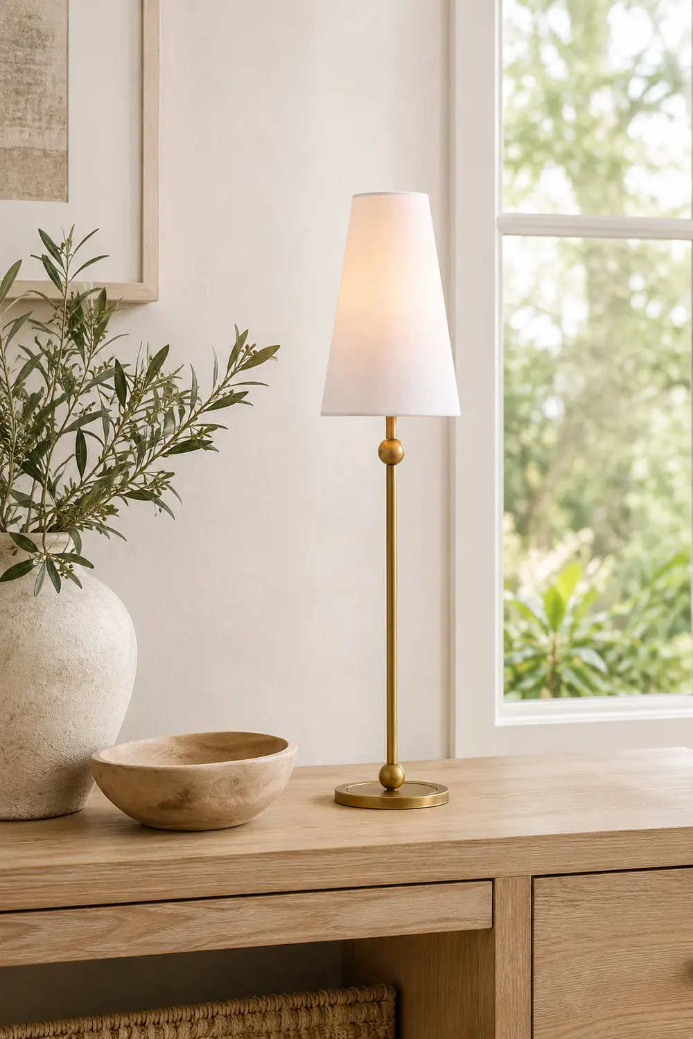 Palmer Slim Brass Accent Table Lamp - Lumpaz