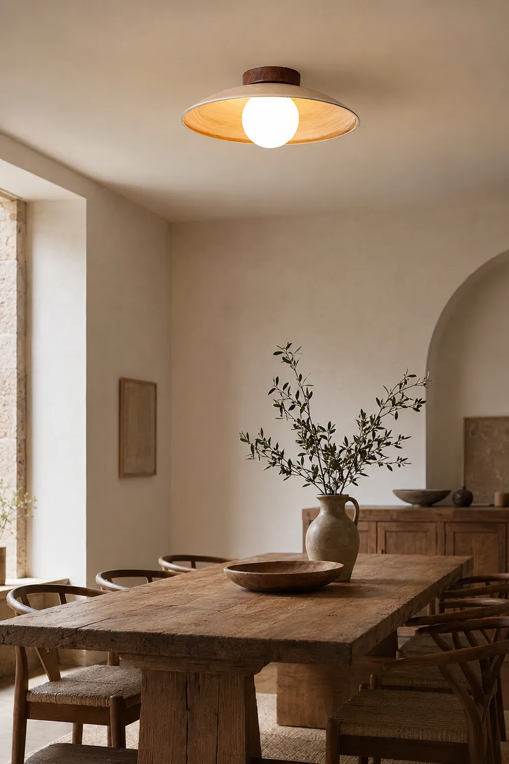 Vintage Wood Dome Ceiling Light - Lumpaz