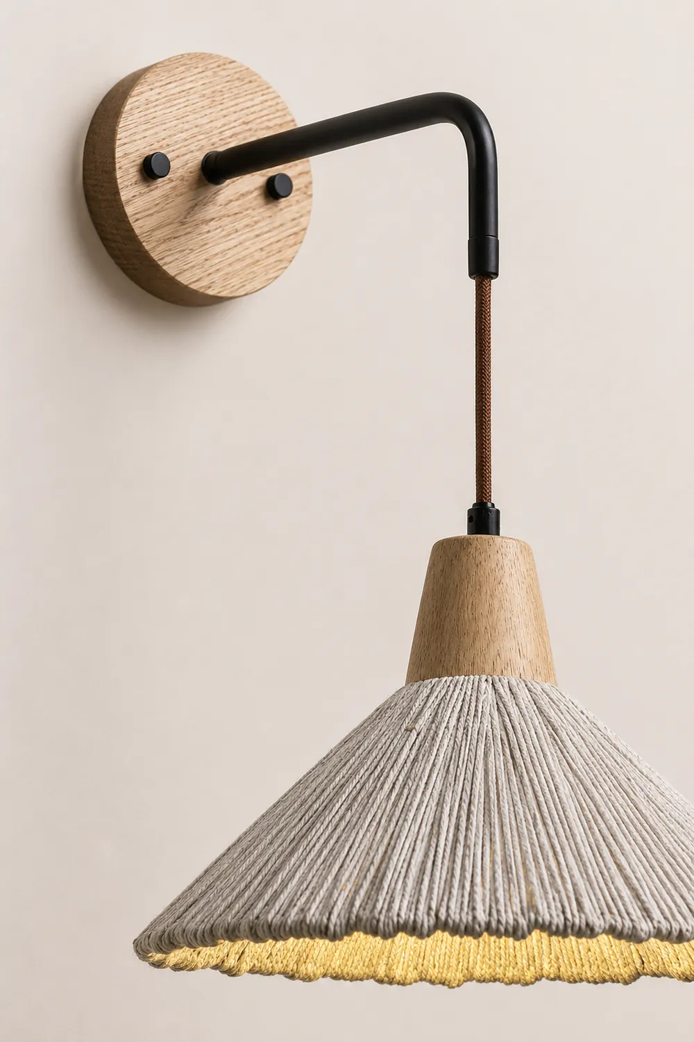 Vintage Textured Wood Wall Lamp - Lumpaz