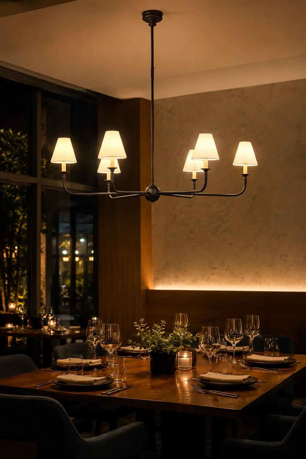 6-Arm Black Metal Chandelier - Lumpaz