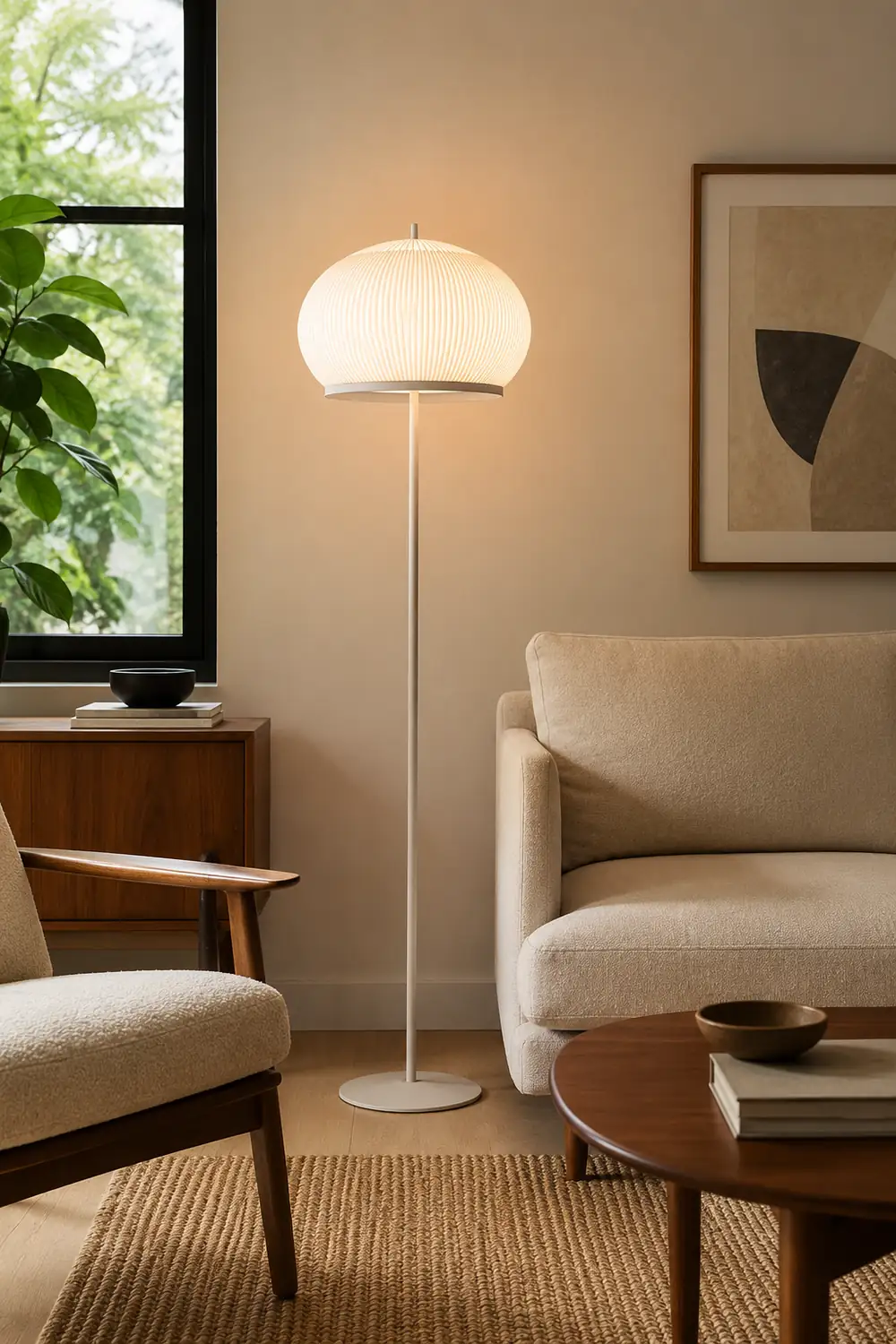 Knitted Round Lantern Floor Lamp - Lumpaz