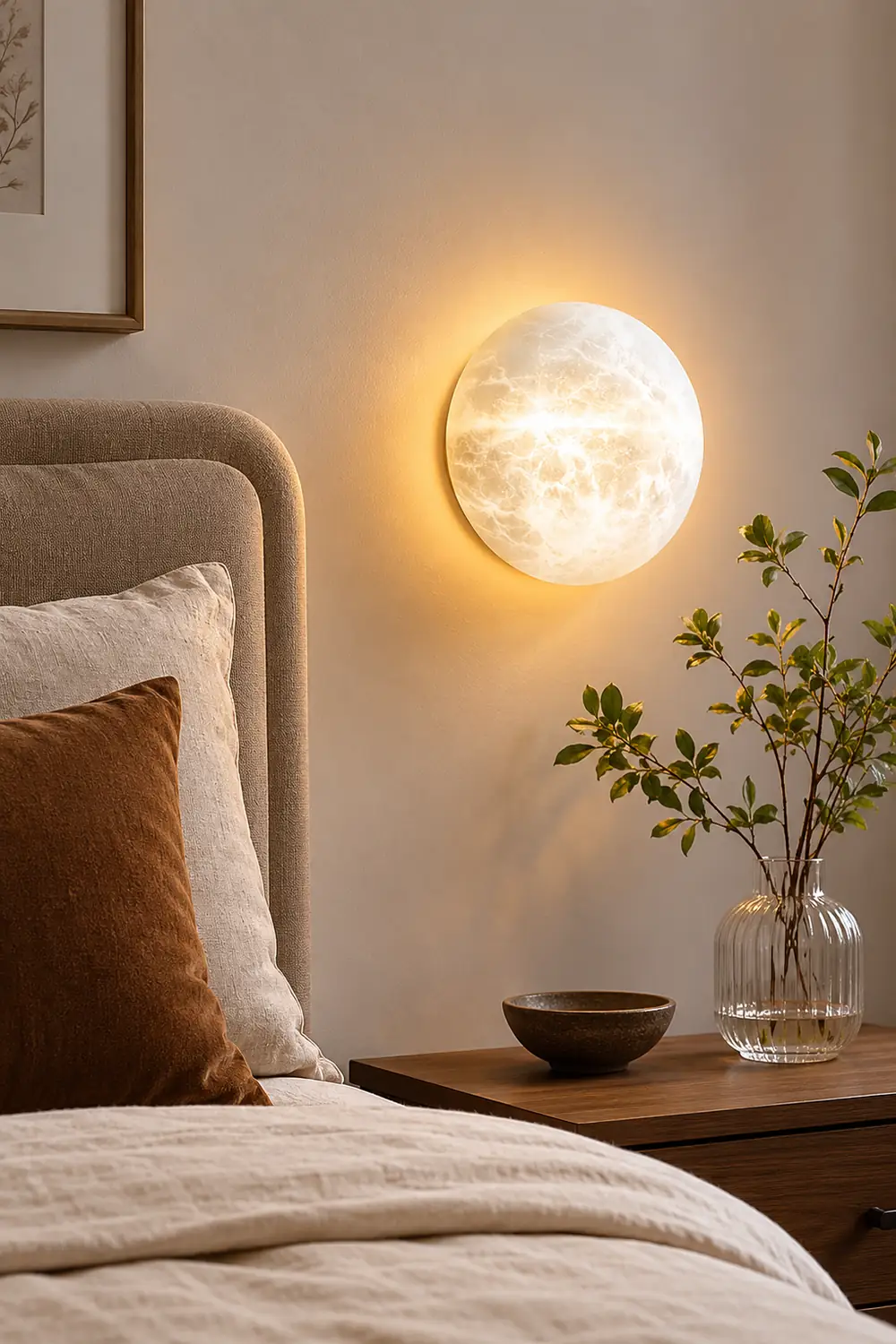 Lunar Glow Alabaster Wall Light - Lumpaz