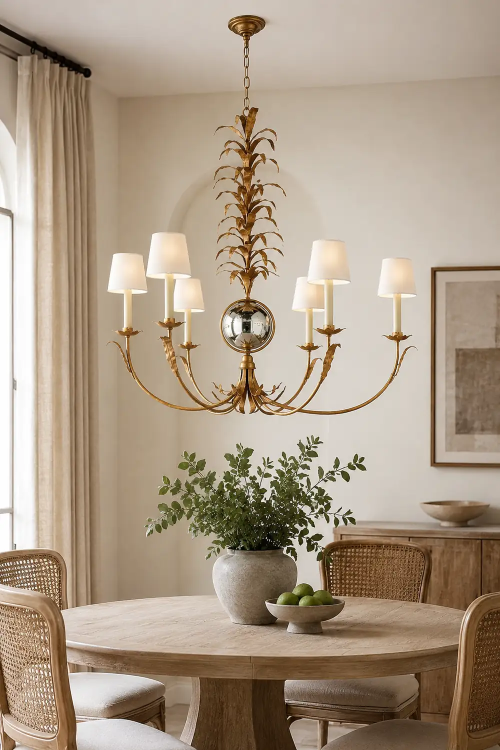vintage gold leaf Gramercy chandelier - Lumpaz