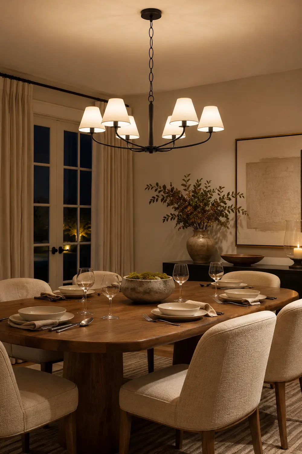 Modern Black Fabric Stacey Chandelier - Lumpaz